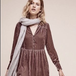 Anthropologie Holding Horses Mauve Velvet Dress